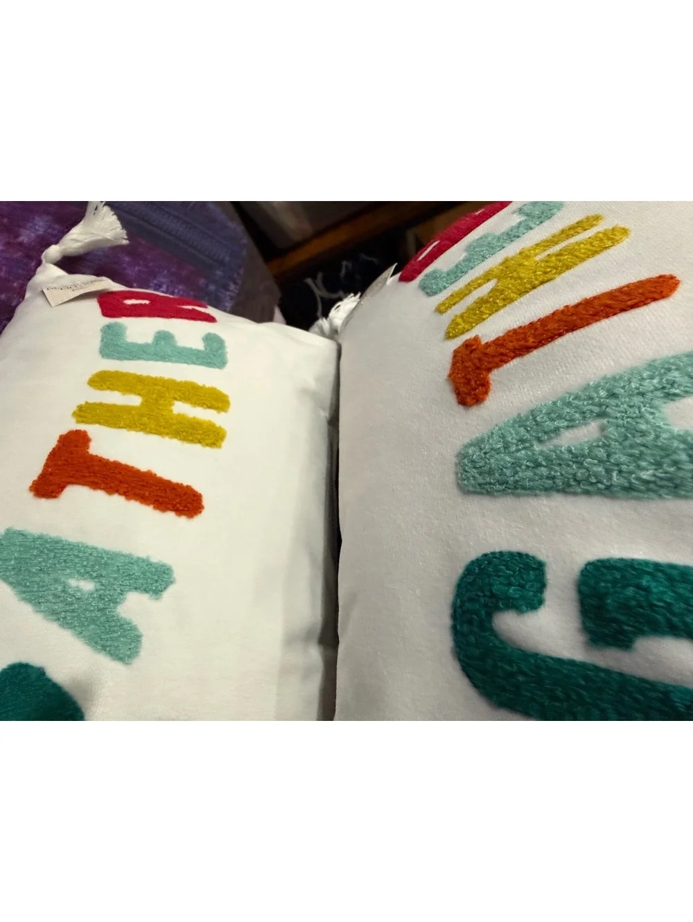 Set Of 2 Sm Thanksgiving Fall Decorative Pillows Multi Color W/tassels 